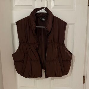 H&M Chocolate Brown Quilted Vest